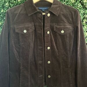 Charter Club Dark Brown Corduroy Jean Jacket